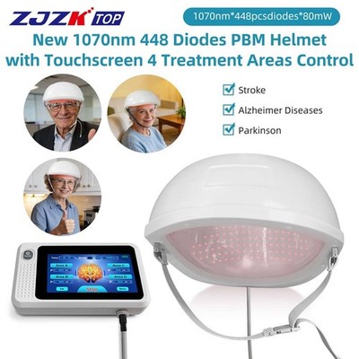 1070nm NIR Helmet for Brain Wellness Depression Stroke CW/PW 10 Preset Programs