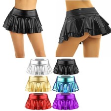 Women Dancewear Double Layered Ruffled Skirt Schoolgirls Miniskirts Costumes