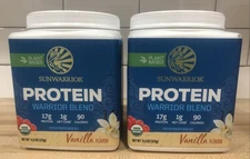 2X Sunwarrior Warrior Blend Plant-Based Organic Protein Vanilla  13.2 oz BB06/25