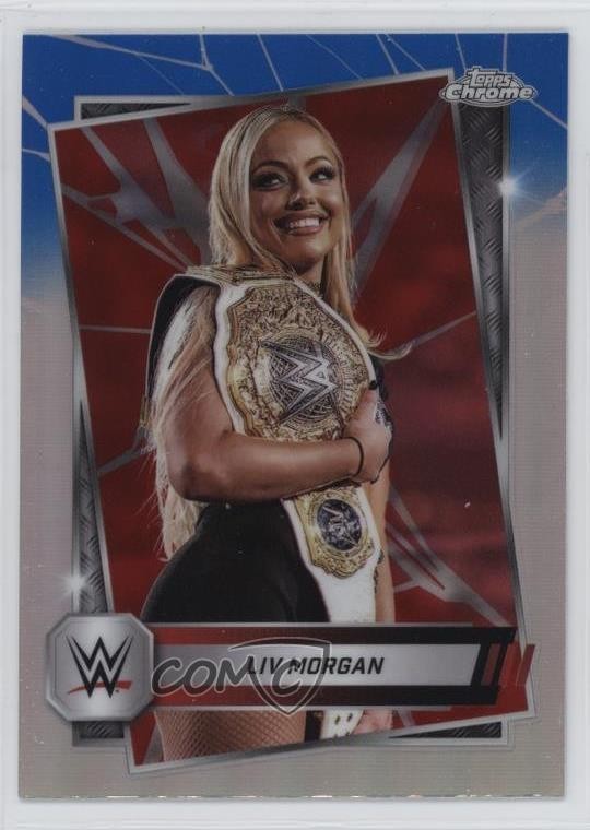 2025 Topps Chrome WWE Red & Blue Refractor Liv Morgan #146 sq1