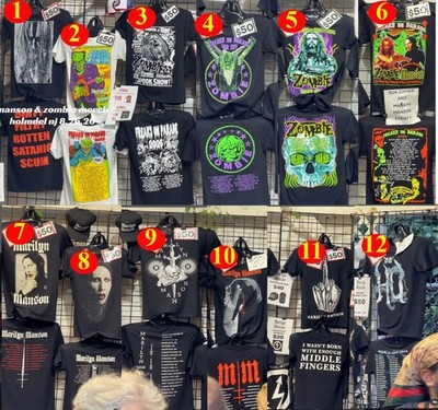 Rob Zombie Marilyn Manson Freaks On Parade Tour 2026 Concert T-Shirt