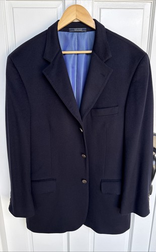 Saks Fifth Avenue Arnold Brant 100% Loro Piana Cashmere Blazer Jacket Navy 44R