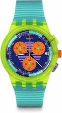 Swatch Chrono 42 Unisex Watch Dress Stainless Steel Multicolor Quartz Waterproof