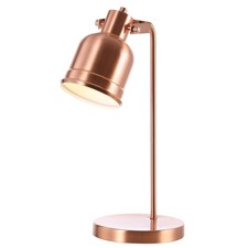 18" Copper Metal LED Task Lamp, Modern Industrial Adjustable Desk Lamp with S...