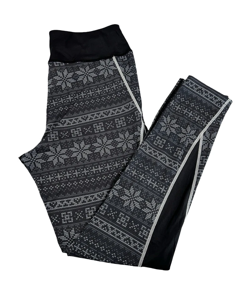Alp n Rock Capa Base Leggings Pantalones Mujer Talla M Gris y Negro Fair Isle Foto 3 de 4