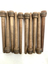 Wood Bobbins Spools Wooden Industrial Style, 8" Wood Quills, Lot-10