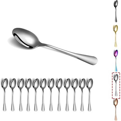 12 Pieces Stainless Steel Tea Spoons, Dessert Spoons, Ice Cream Spoons, Coffe...