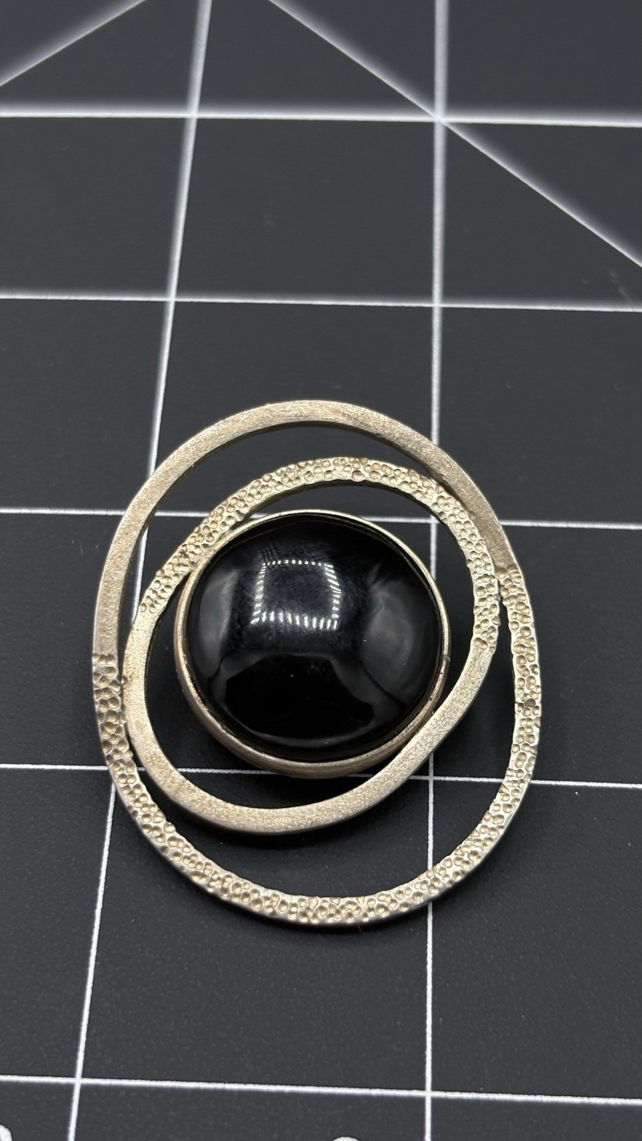 Large Chunky Statement 950 Silver Black Onyx Pend… - image 1