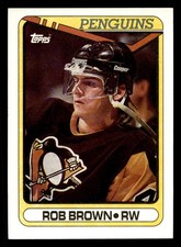  1990 Rob Brown 19 Penquins Topps Sports Trading Card Hockey