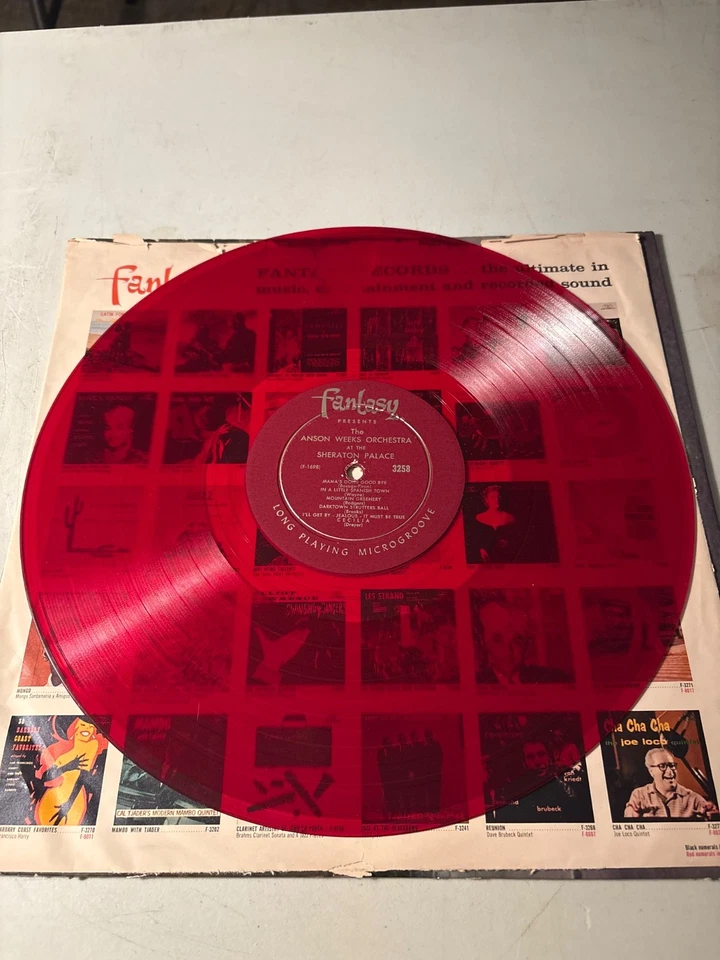 ANSON WEEKS AND HIS ORCHESTRA DANCIN' WITH ANSON RED VINYL RECORD MONO 1958 VG+ — 第 3/4 张图片