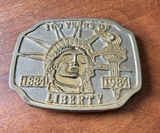 100 Years of Liberty Statue of Liberty 1884-1984 Silver Gold Tone Belt Buckle
