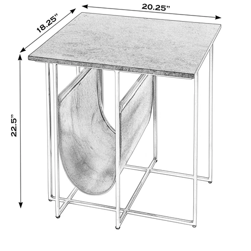 Butler Specialty Company Stephanik 20.25" W Marble Top Magazine Side Table-Green - Picture 8 of 8