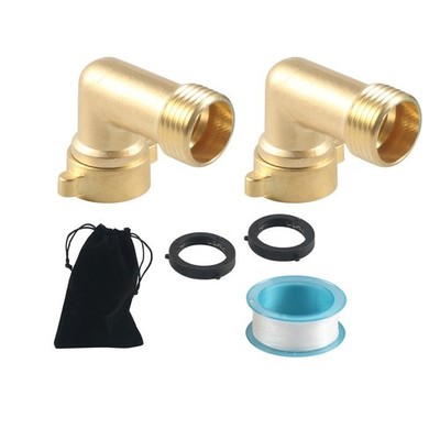 Solid Brass 90 Degree Hose Elbow RV Water Intake Fitting 2Pcs 3/4'' *vv