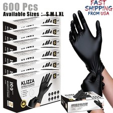 600Pcs Nitrile Gloves,5 Mil Black, Powder-Free Food-Safe Clean Disposable Gloves
