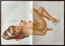 1968 Alberto Vargas Vintage Center Fold Pin Up Playboy Magazine Print
