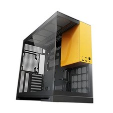 M5 Tempered Glass Mid Tower, E-ATX/ATX Gaming Case, Black/Yellow Glass ver