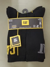New Mens CAT Caterpillar 6 pair Mid Weight Crew Work Socks.