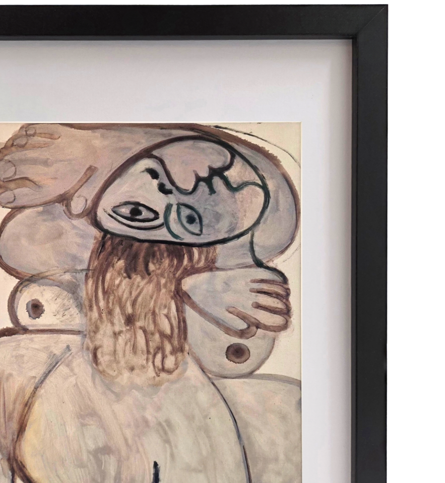 PABLO PICASSO “Naked Woman Squatting” Framed Abstract Modern Art Print ...