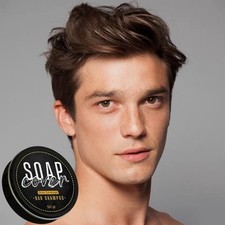 Men's Bar Shampoo for Grey Hair Cover Black Soap Grey Coverage Hair Darkening