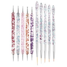 10pcs Nail Dotting Tool: Double-Ended Nail Dotting Pen With Fingernail Art