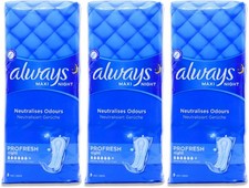 Always Maxi Night ProFresh Pads 9 Pack X 3