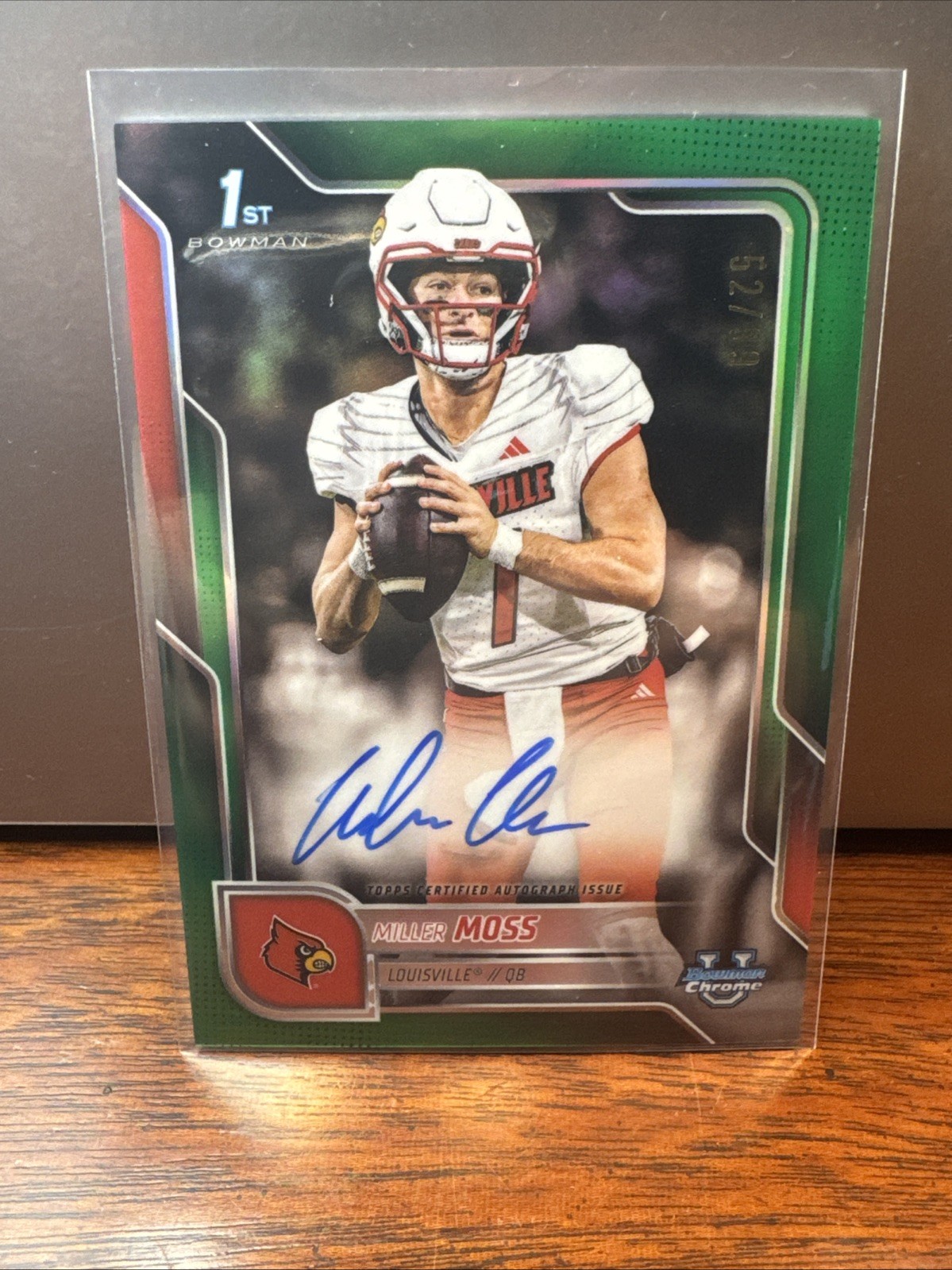 Miller Moss Auto /99 Green Refractor Rookie 2025 Bowman Chrome U 1st RC