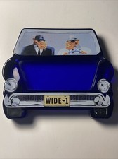 Vintage Cobalt Blue Joe Camel Wide 1 Car Two Sided Glass Cigarettes Ashtray