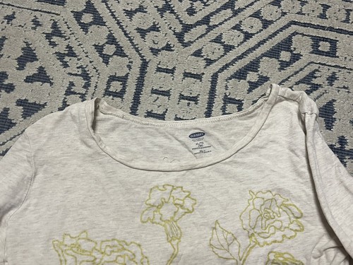 Girls Old Navy Be Always Blooming Flowers Graphic Ivory T-shirt. Size X-large 14 - Picture 9 of 17