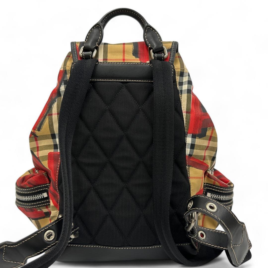 Burberry 1854 Graffiti Backpack Nova Check Red Art Print Bag Burberry 1854 Graffiti Backpack Nova Check Red Art Print Bag