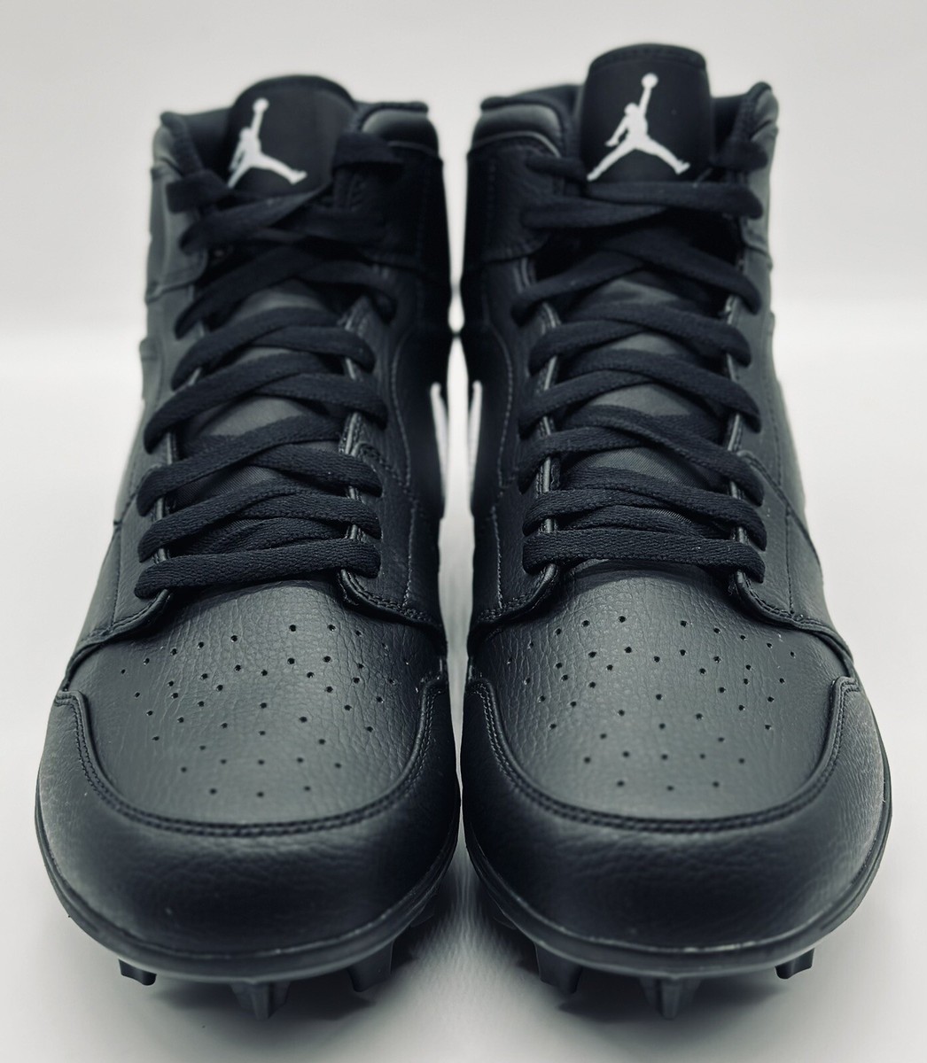 NEW Nike Jordan 1 Mid TD Football Cleats Black White FJ6805  display picture 3