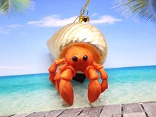 New blown glass Hermit Crab Beach crustacean sea life  Christmas Ornament 1
