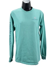 Simply Southern Womens Green Long Sleeve "Slow Down Live Life Simply" Size Small