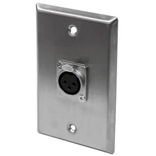 Seismic Audio Stainless Steel Wall Plate - One XLR Female Connector