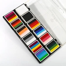 Bowitzki Professional Split Cake Palette Single 12*10g Face Paint Kit for Artist