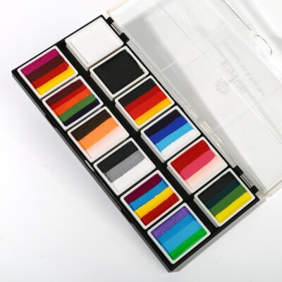 Bowitzki Professional Split Cake Palette Single 12*10g Face Paint Kit for Artist