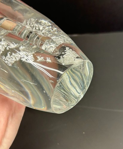Studio Art Glass Spiral Flame Tall Paperweight /Sculpture Blue & Silver - Picture 7 of 8