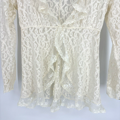 Vestido Claire Pettibone con Chaqueta Marfil Boda Correas de Encaje Transparente Talla Pequeña Boho - Imagen 17 de 21