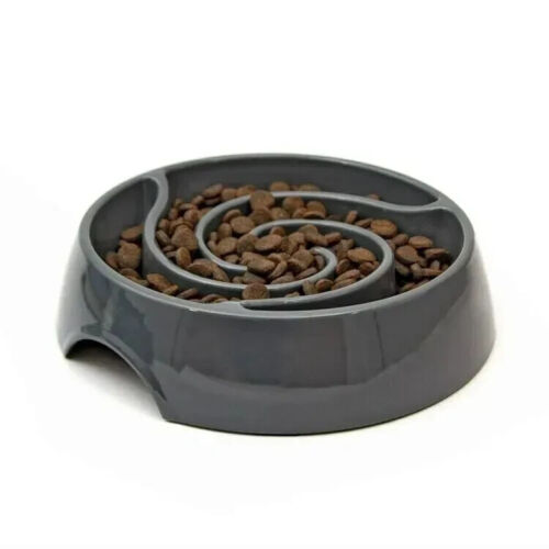 Great & Small brand Grey Slow Down Swirl Dog Feeding maze  Bowl - Photo 1 sur 1