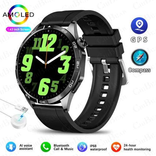 Smartwatch für Herren Damen NFC Bluetooth Anruf GPS Track, Herzfrequenz AMOLED Bildschirm - Bild 8 von 24