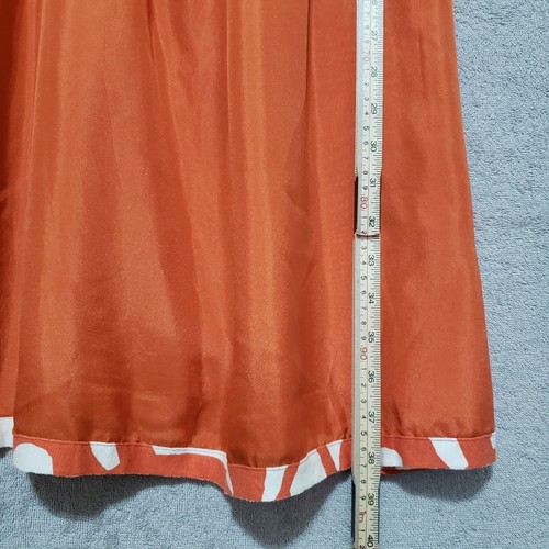 Velvet by Graham Spencer Dress Medium Fit Flare Silk Orange Pullover Sleeveless - Picture 7 of 15