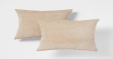 2pk Chenille Square Throw Pillows Neutral - Threshold.