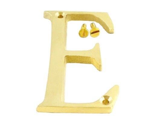76 MM (3Inch) Alphabet AtoZ brass Letter Design Door House Address With 2 Screws - Picture 14 of 56