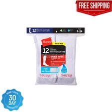 Hanes Men'S Double Tough Durability Over-The-Calf Tube Socks, 12-Pack