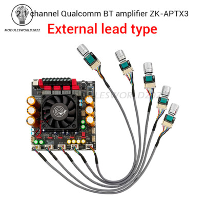 ZK-APTX3 2x300W+600W TPA3255 Bluetooth Power Amplifier Board 2.1CH