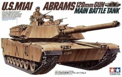 Tamiya 35156 US M1A1 Abrams 120mm Waffe Kampfpanzer 1/35 Maßstab Plastik Set T4