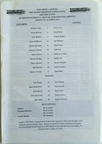 Domestic Club Competitions Reserves Football League Fixture Programmes (1970-1979)