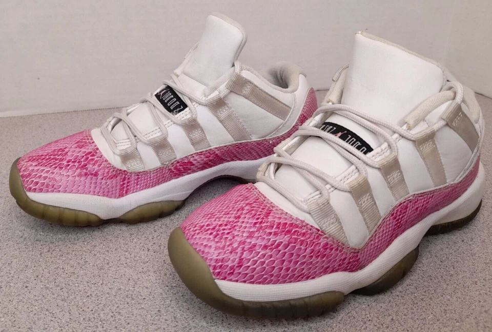 Zapatillas deportivas Air Jordan 11 bajas rosa piel de serpiente para jóvenes niñas 4 años Nike 580521-108 Foto 2 de 4