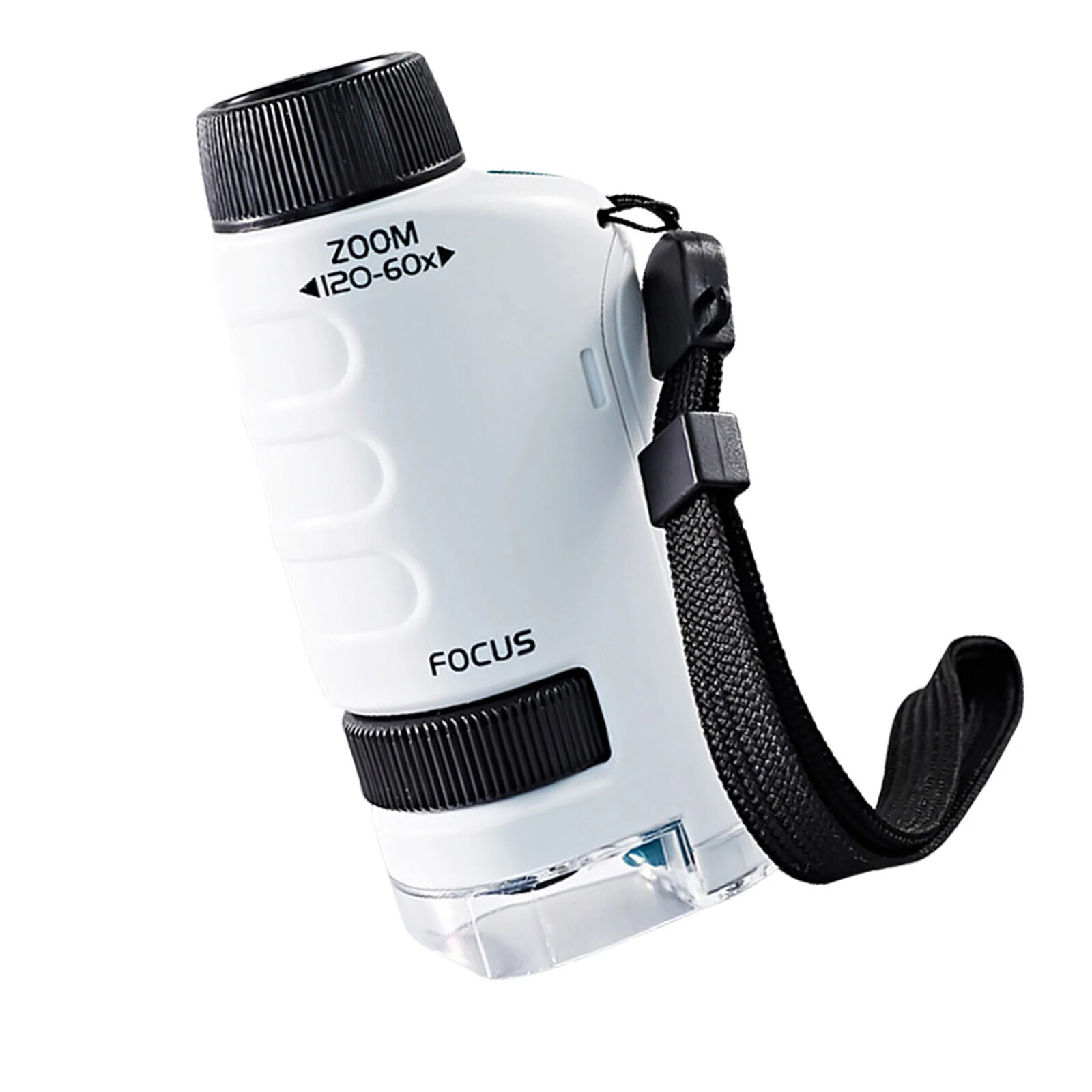 Portable Handheld Magnification Pocket Microscope 60X-120X KP Lens With LED