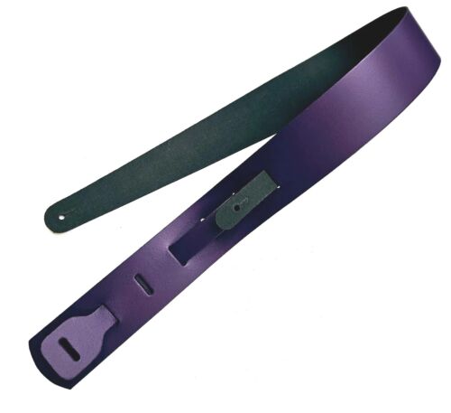 REAL LEATHER PURPLE GUITAR STRAP 2.7mm Thickness - Picture 1 of 6