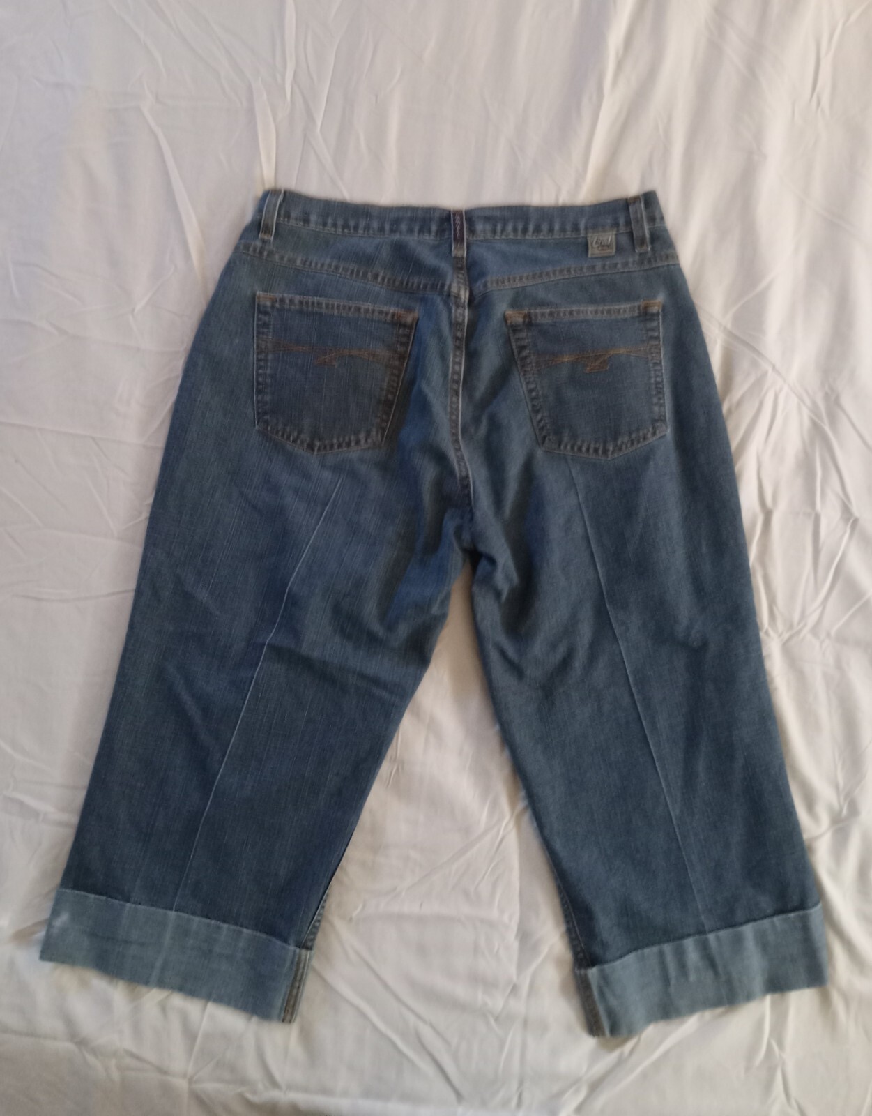 Cruel Girl Size 33 Waist Boot Cut Capri Blue Jeans Cuffed INSTITUTO